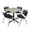 Kobe Kobe Square Table & Chair Set, Wood, Metal, Plastic Top, Maple TKB3636PL47BK - alternate 1